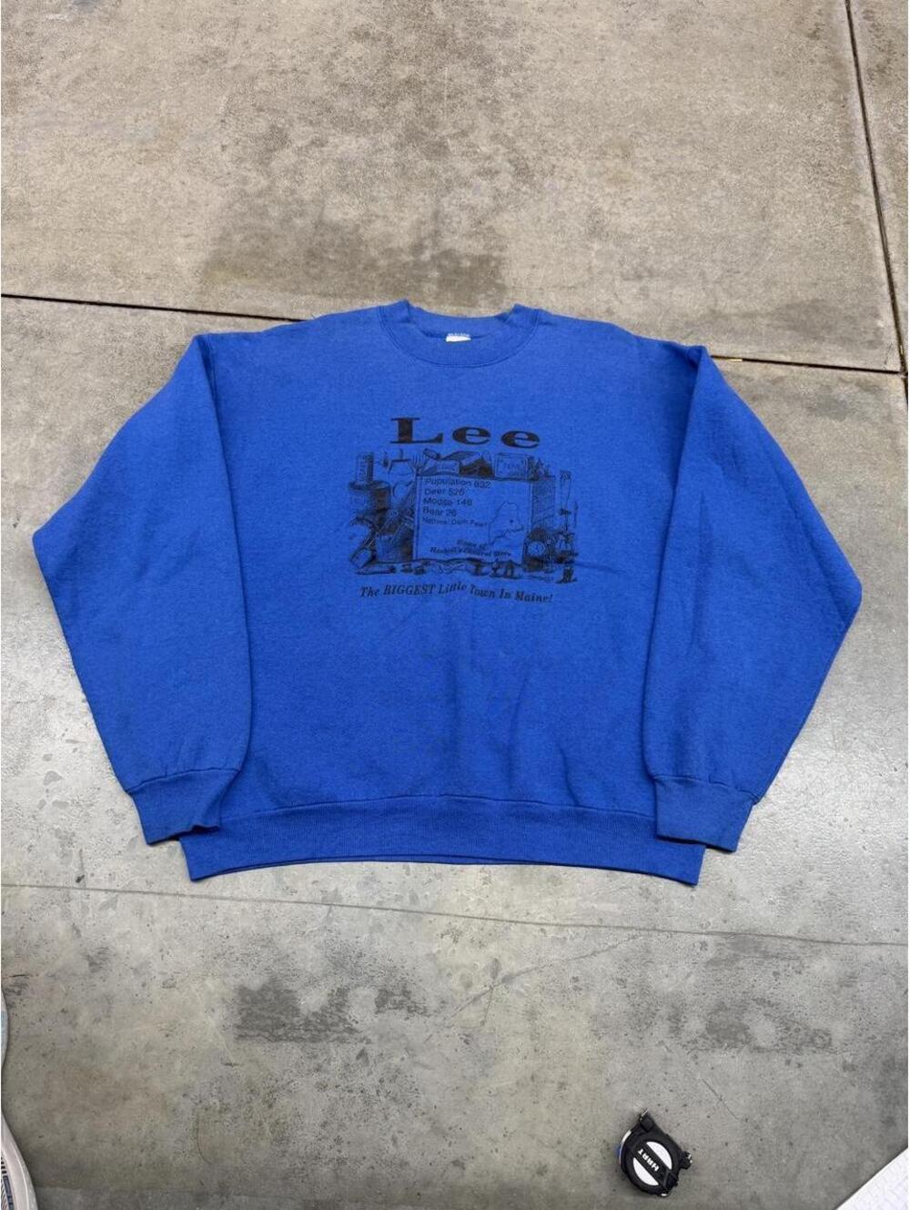 vintage lee maine destination blue made in usa crewneck size xl